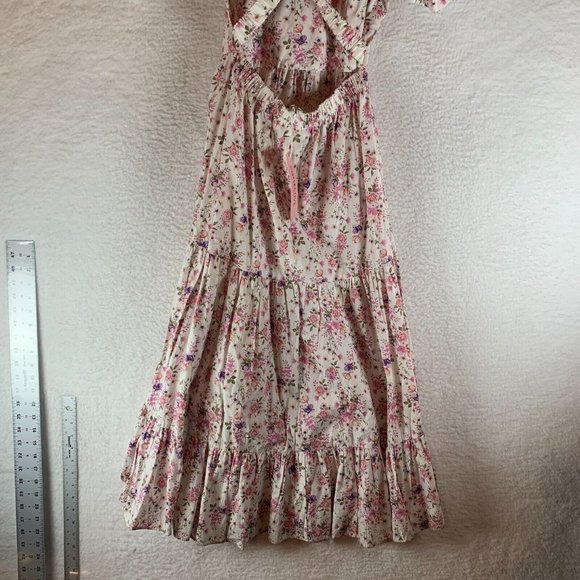 Collective The Label Petite Cross Back Tiered Floral Midi Dress Size 6 NWT 8941‎ - Picture 9 of 15